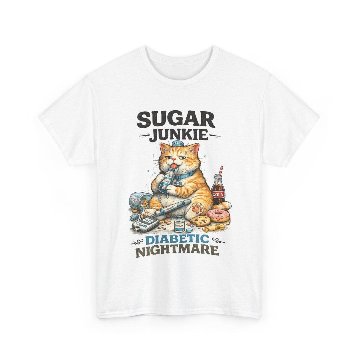T-Shirt Incubo Diabetico con Gatto – Design Divertente