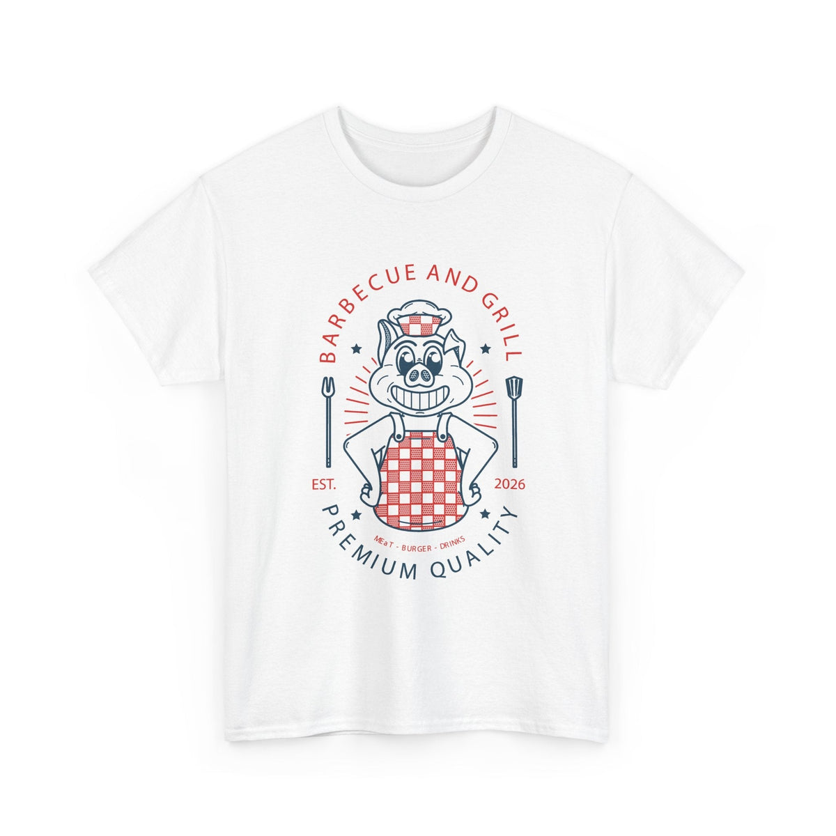 BBQ Pig Chef T-Shirt – Retro Barbecue & Grill Grafik-T-Shirt