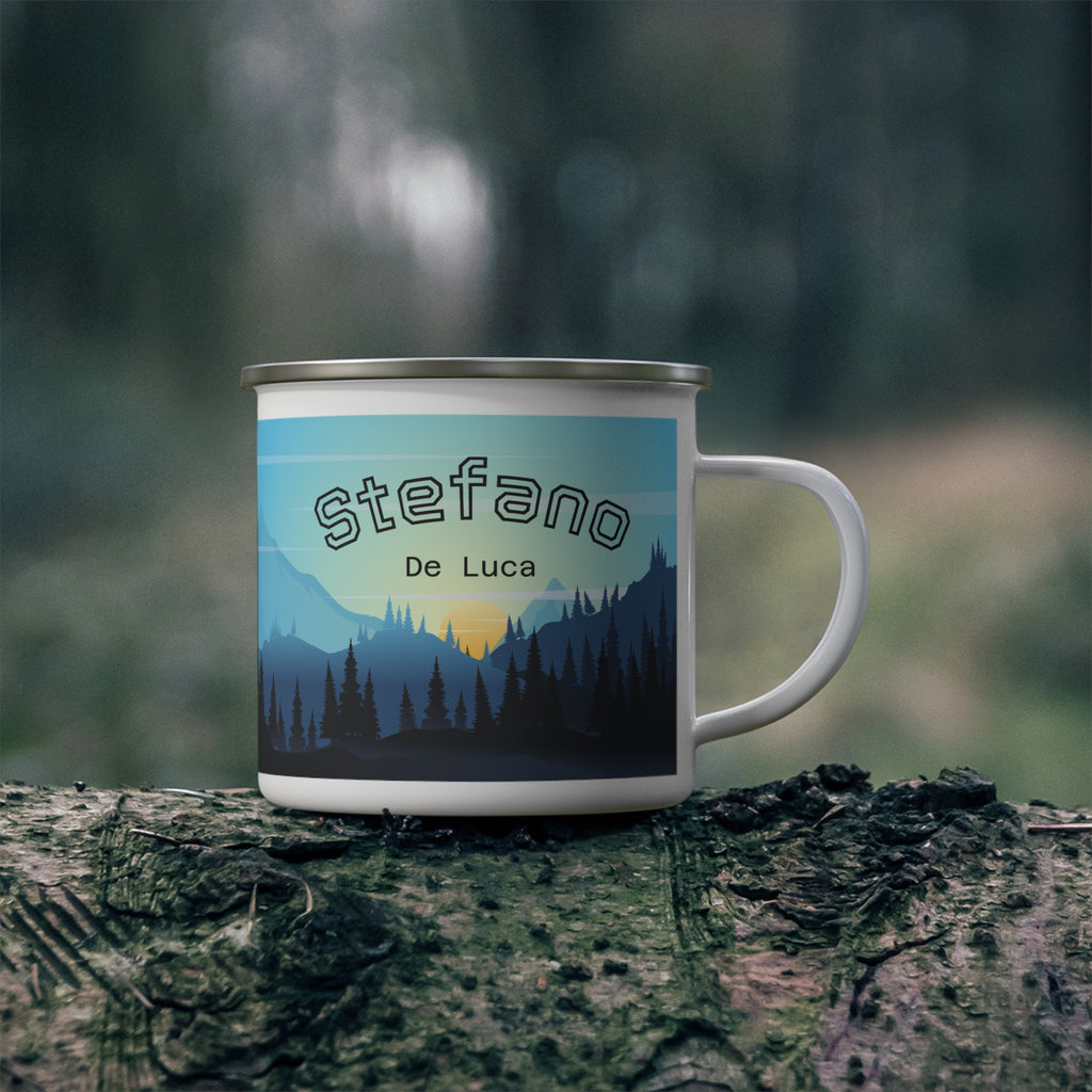 Tazza da Campeggio Personalizzata con Nome – Tramonto in Montagna