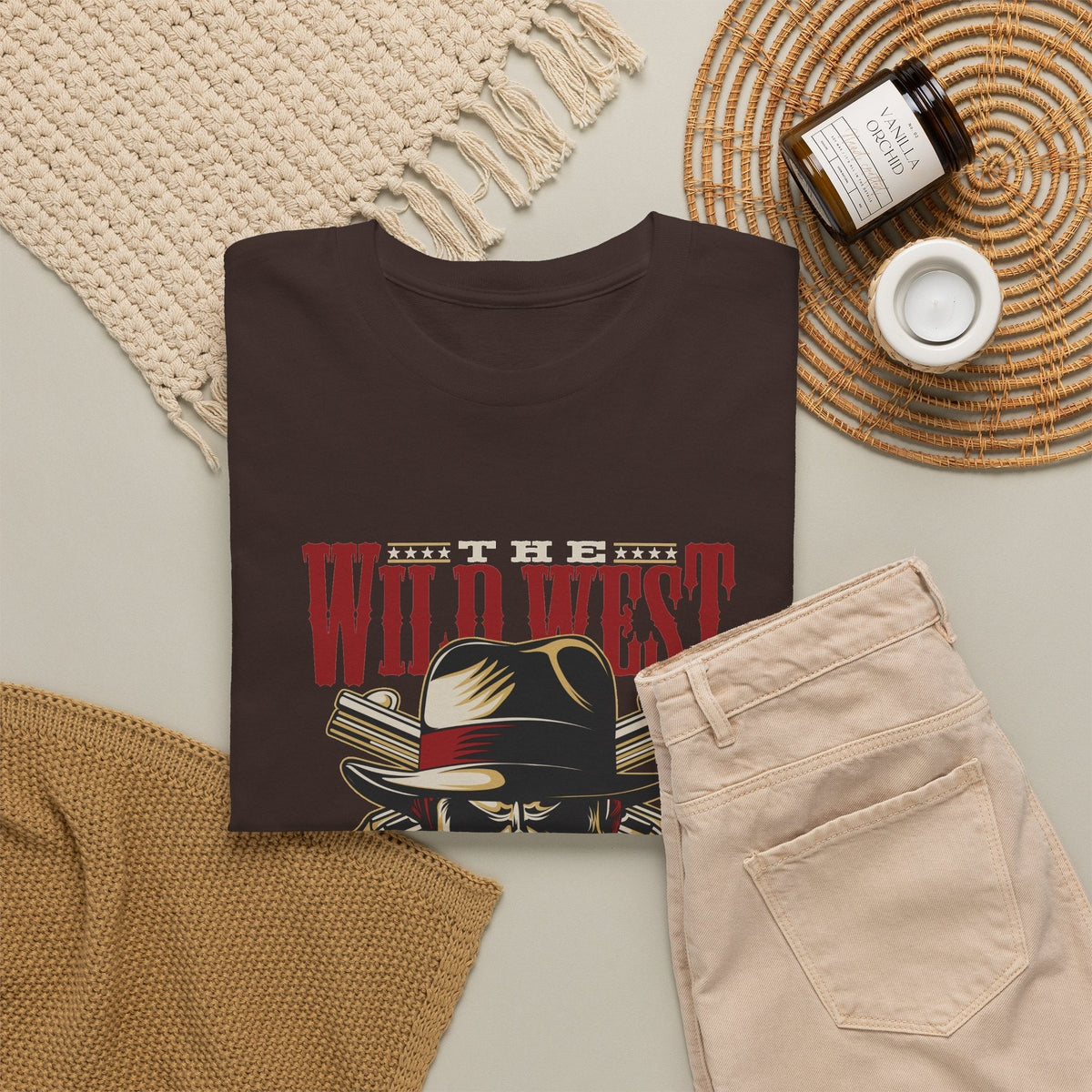 T-Shirt Leggenda del Selvaggio West – Teschio Cowboy Vintage
