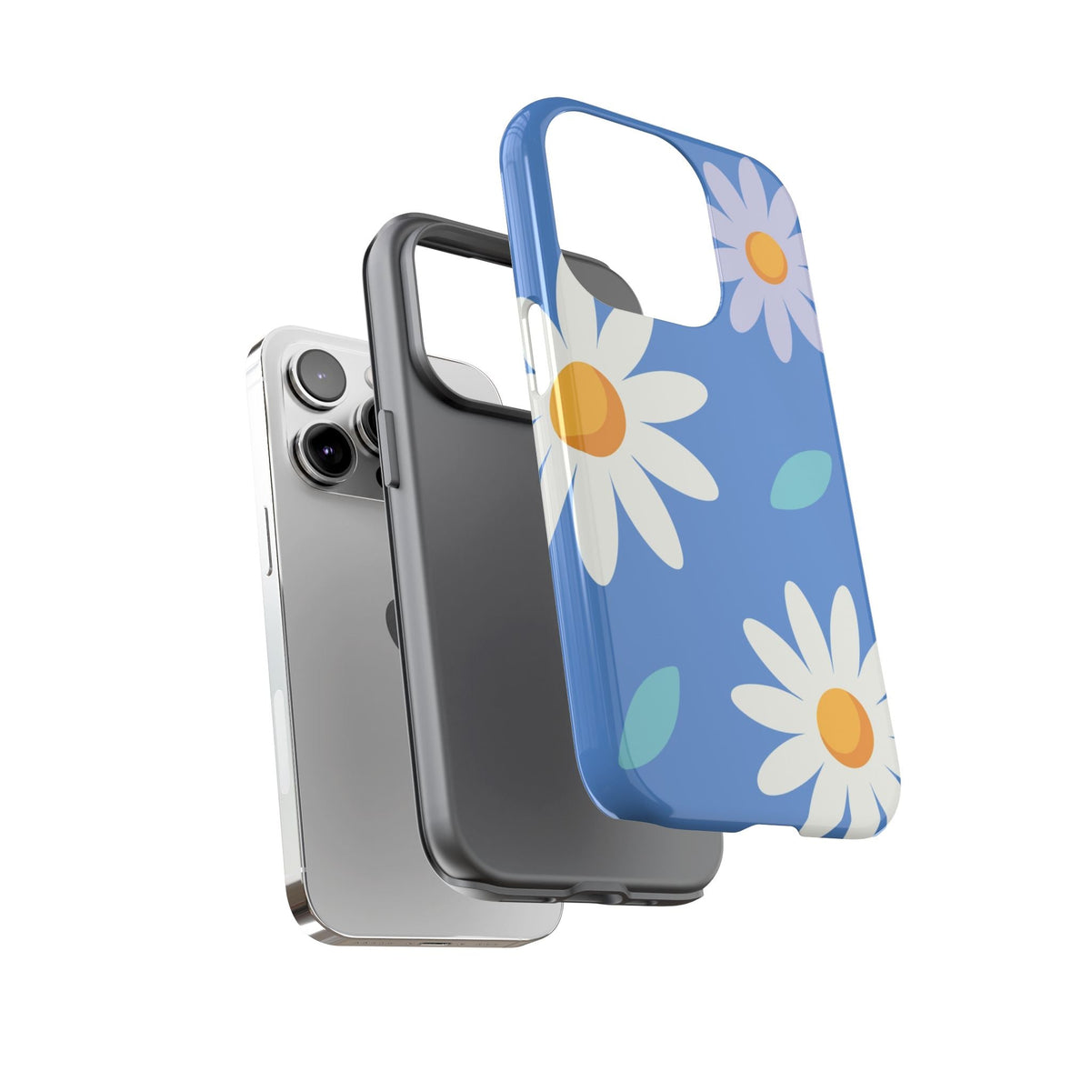 Blaues Gänseblümchen Cover robusta – Retro-Blumendesign