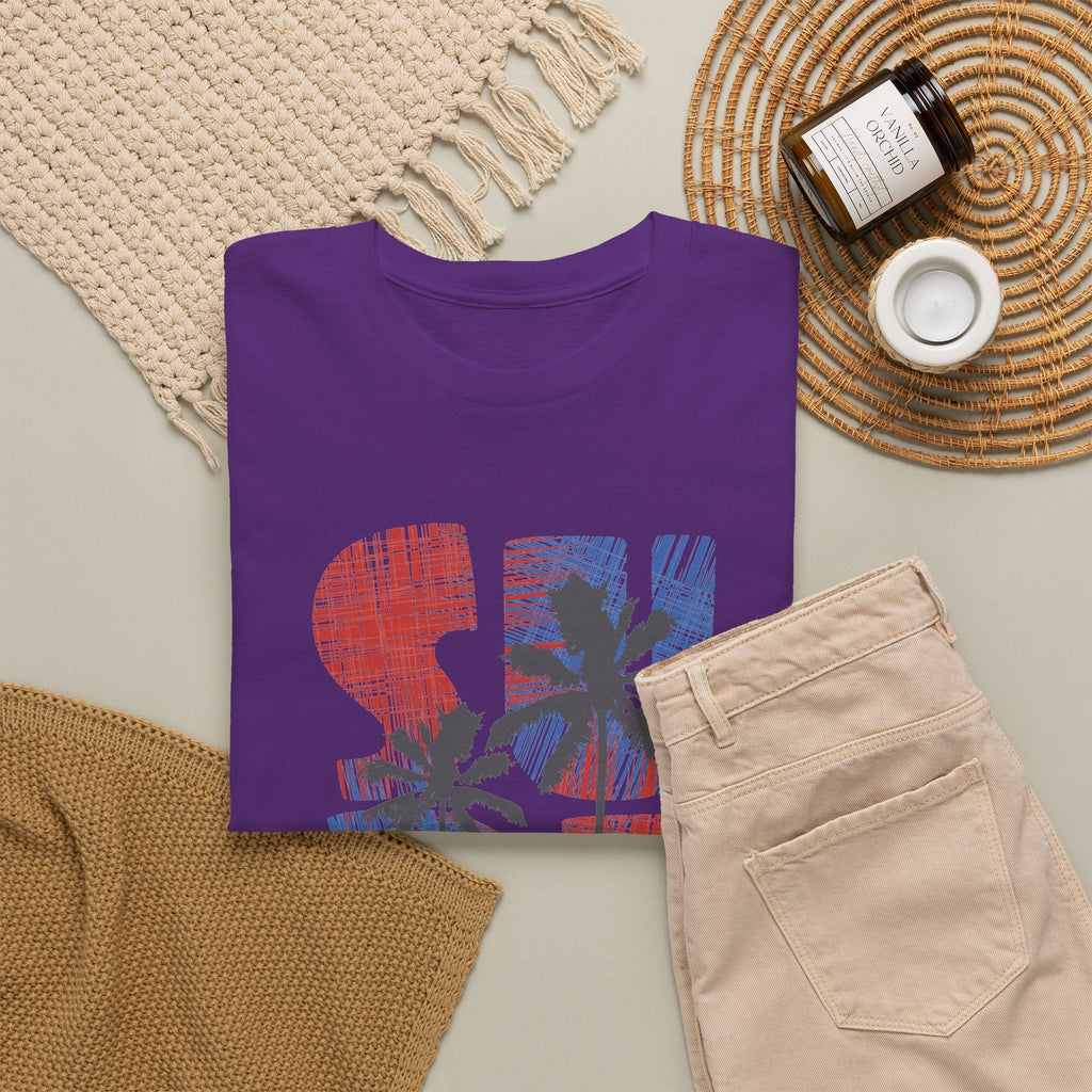 T-Shirt California Surf – Tavola da Surf e Palme Retrò