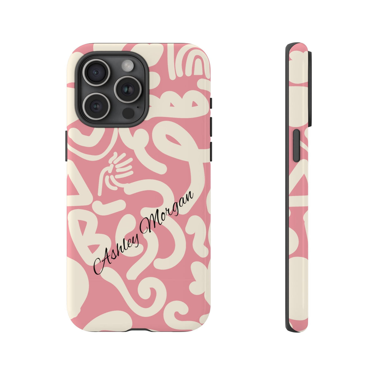 Cover Personalizzata con Nome – Design Astratto Rosa