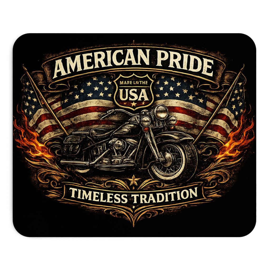 American Pride Mousepad – USA moto Biker design – Mousepad von MALUX, 23,2 × 19,4 cm