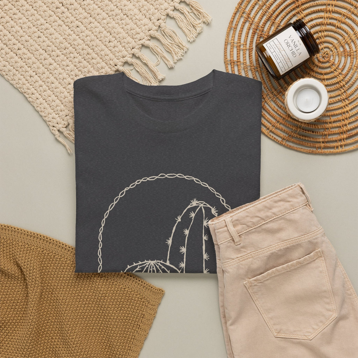 T-Shirt Cactus Minimal – Design Deserto Line Art
