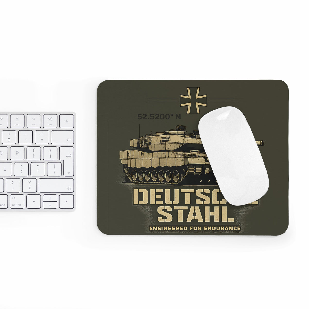 Italiano Stahl Mousepad – design militare – Mousepad von MALUX, 23,2 × 19,4 cm