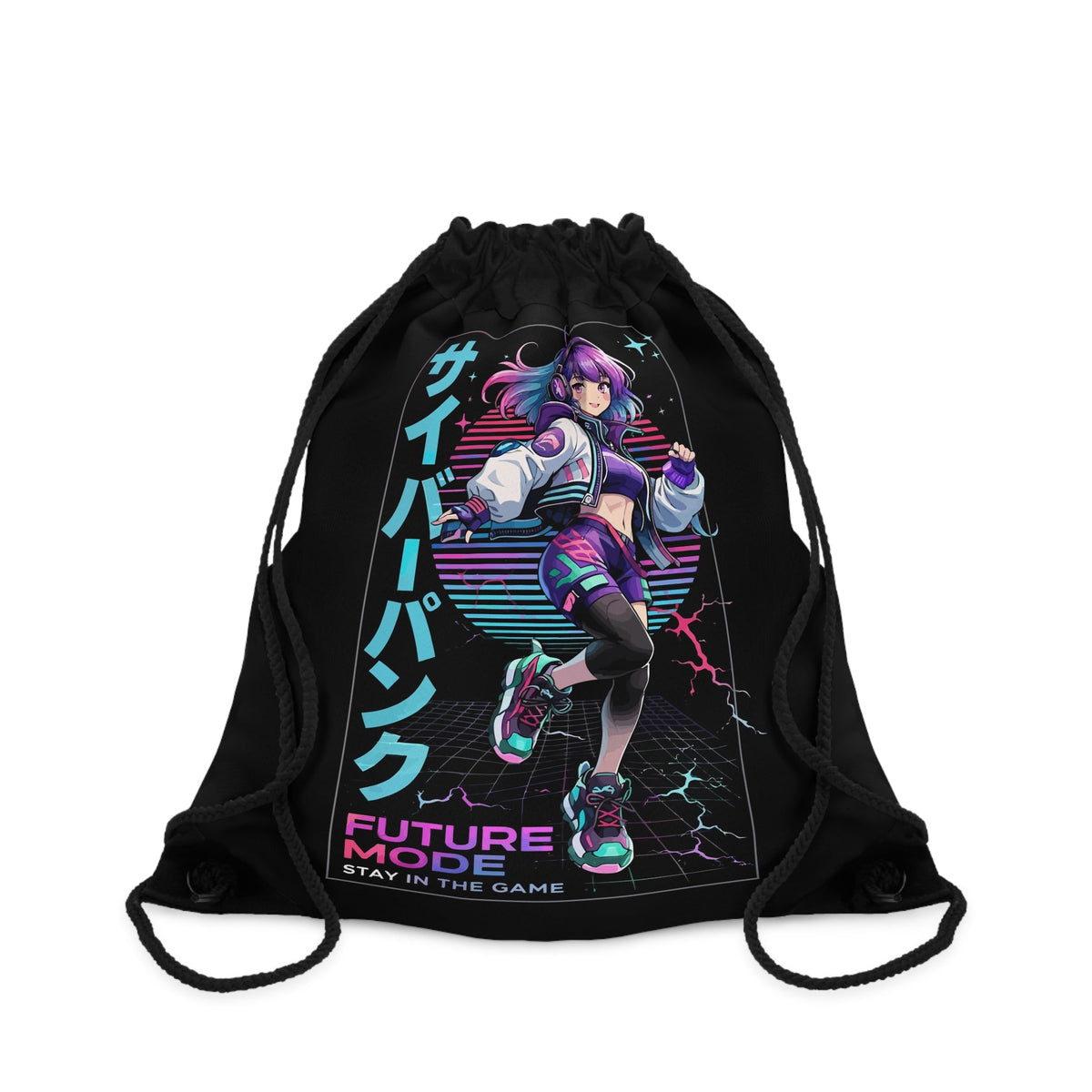Cyber-Anime Sacca con coulisse – Futuristisches Mädchen-Motiv von MALUX