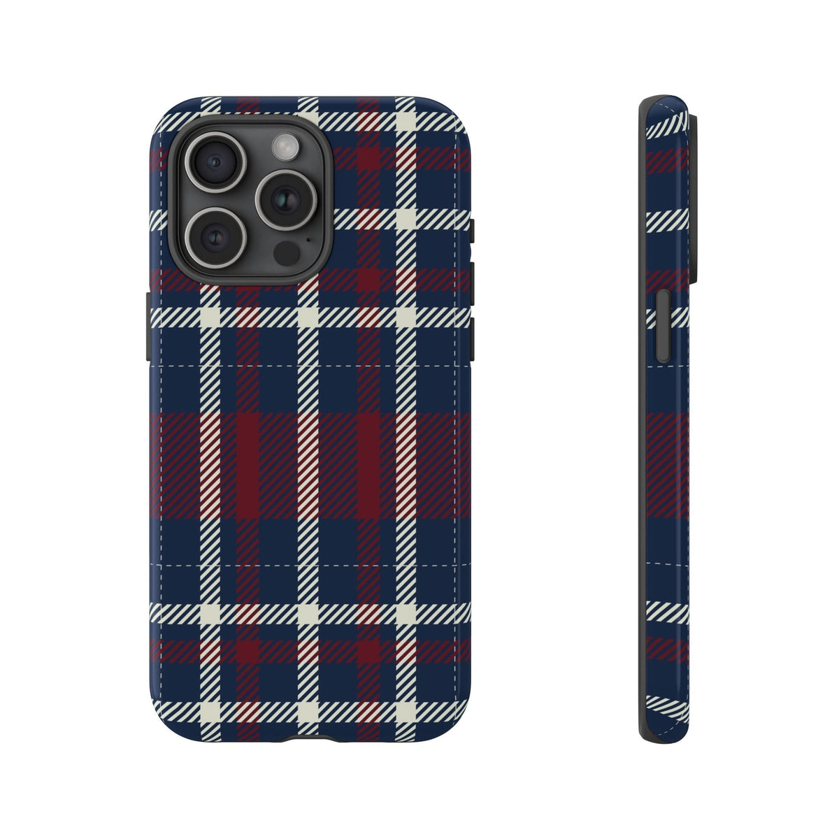 Blu navyes Karo Cover per smartphone – Cover robusta con klassischem Tartan