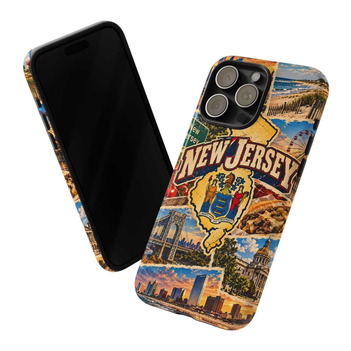 New-Jersey-Reise-Collage Cover robusta – Vintage-Bundesstaaten-Design