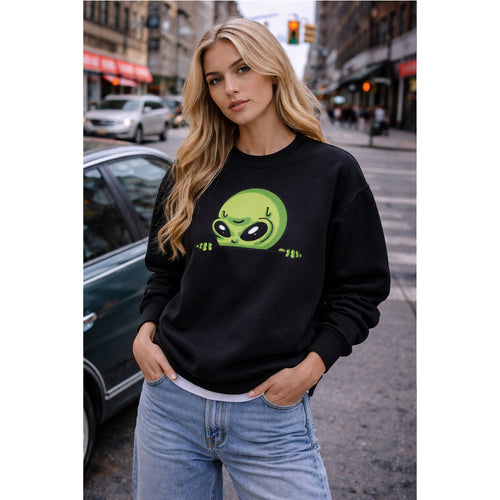 Alien Peeking Sweatshirt – MALUX Sweatshirt