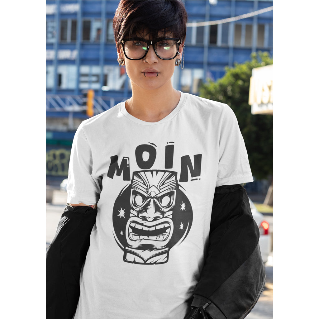 T-Shirt Moin con Maschera Tiki – Design Tropicale Streetwear