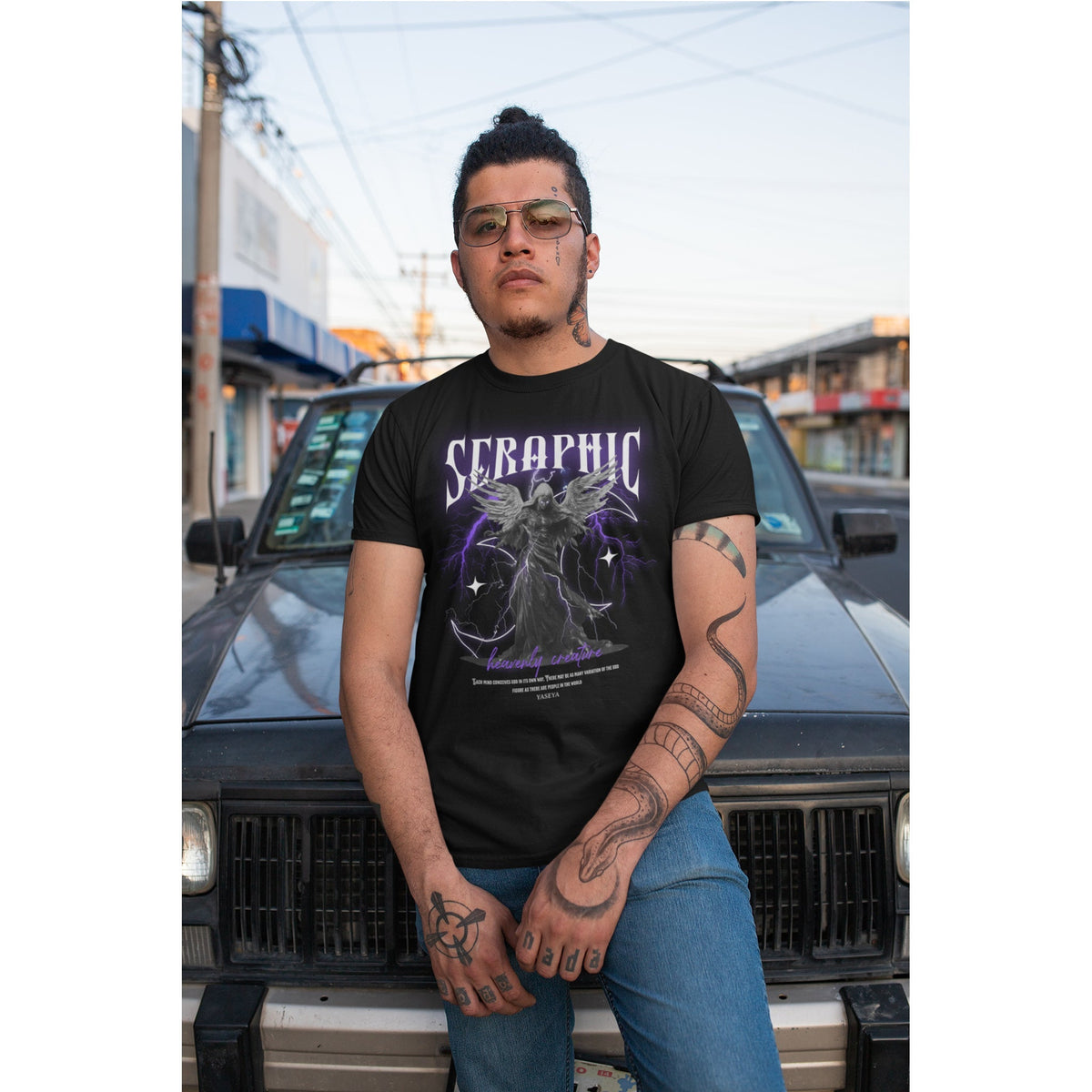 T-Shirt Angelo Divino – Design Gotico Streetwear