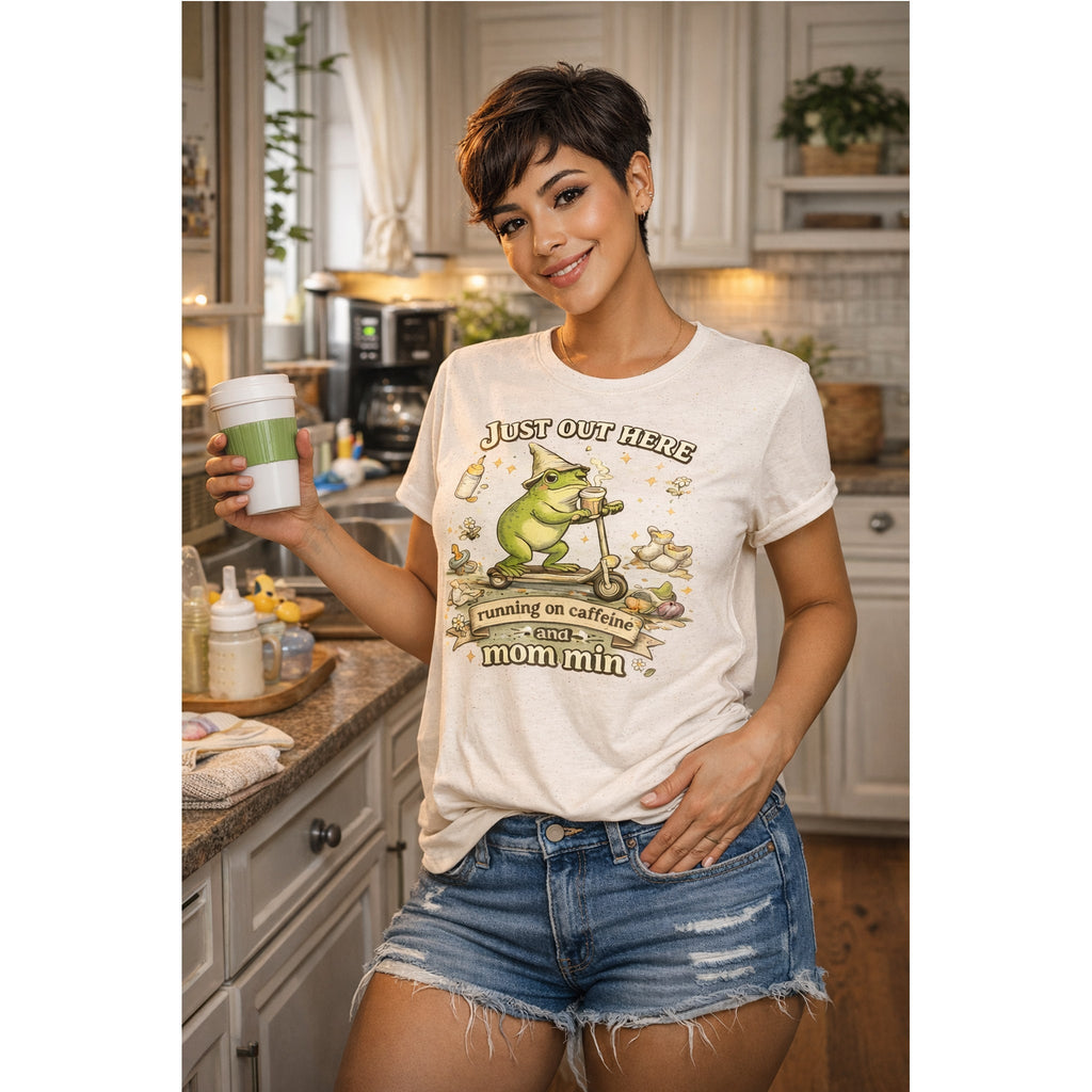 T-Shirt Mamma, Caffeina e Caffè – Design Divertente