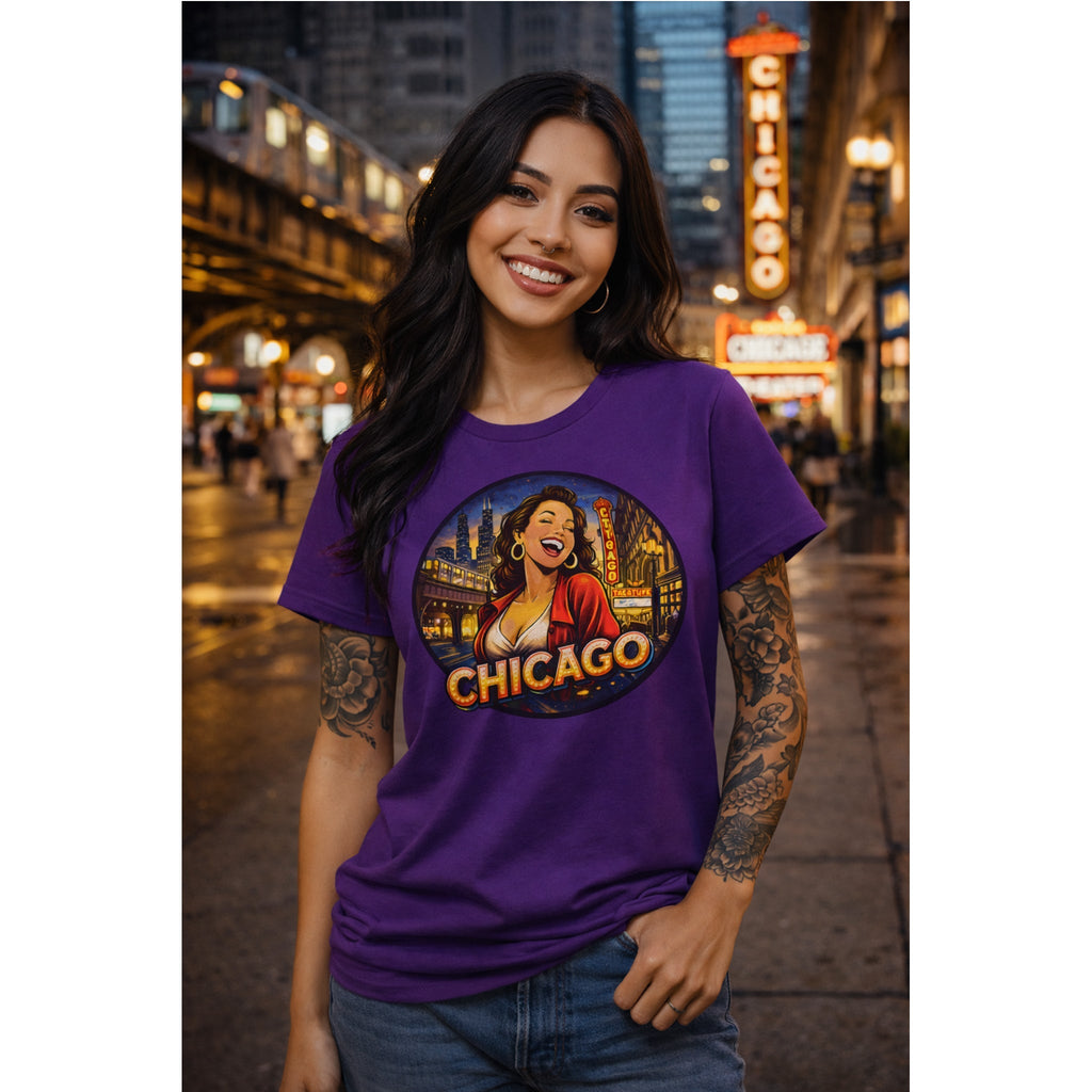 T-Shirt Skyline di Chicago – Design Città Vintage