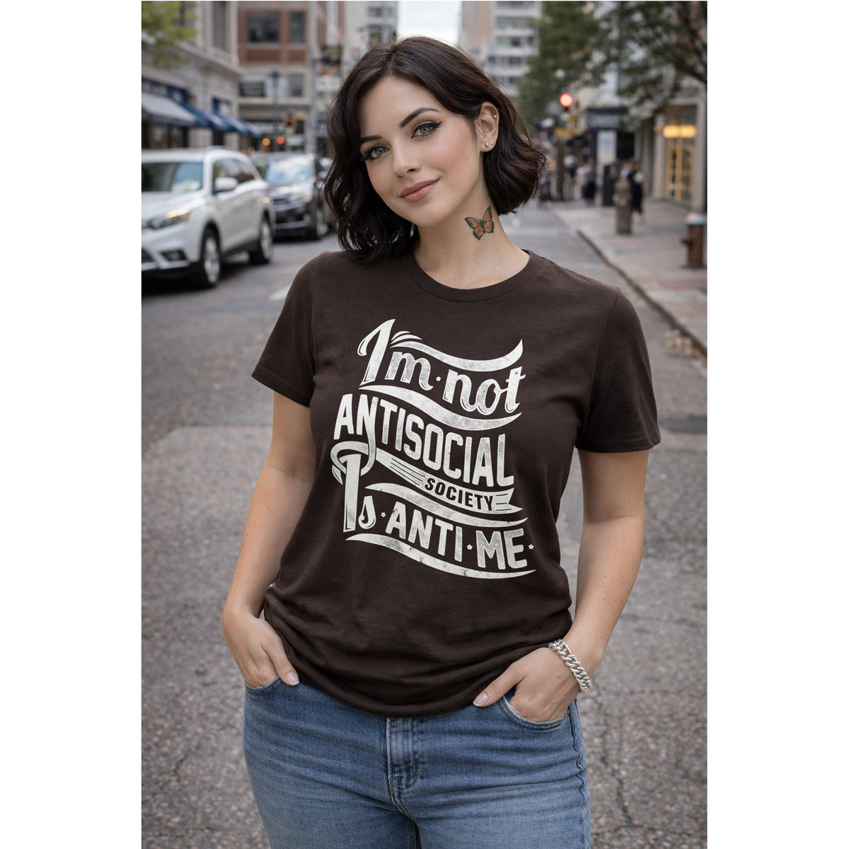T-Shirt Non Sono Antisociale – Design Ironico per Introversi