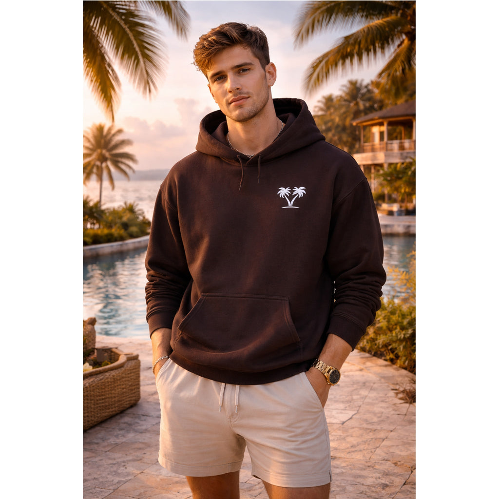 Marrone Streetwear Hoodie with Palm – MALUX
