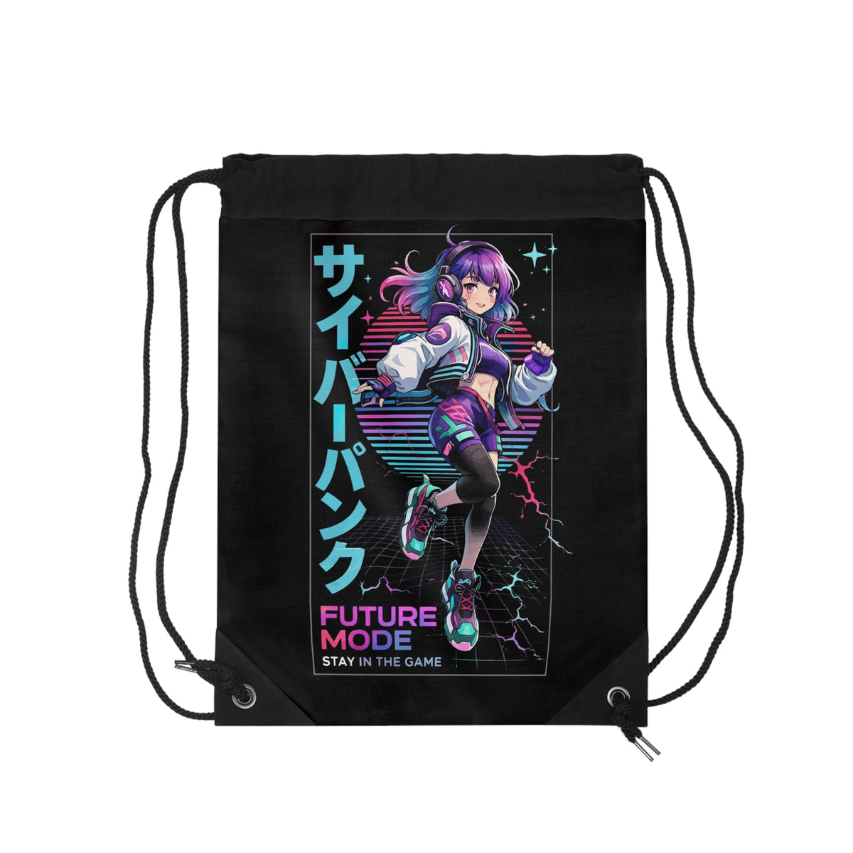 Cyber-Anime Sacca con coulisse – Futuristisches Mädchen-Motiv von MALUX