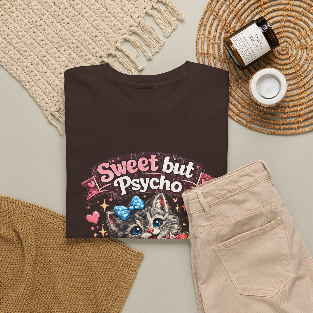 T-Shirt Dolce ma Pazzo – Gatto Kawaii Divertente