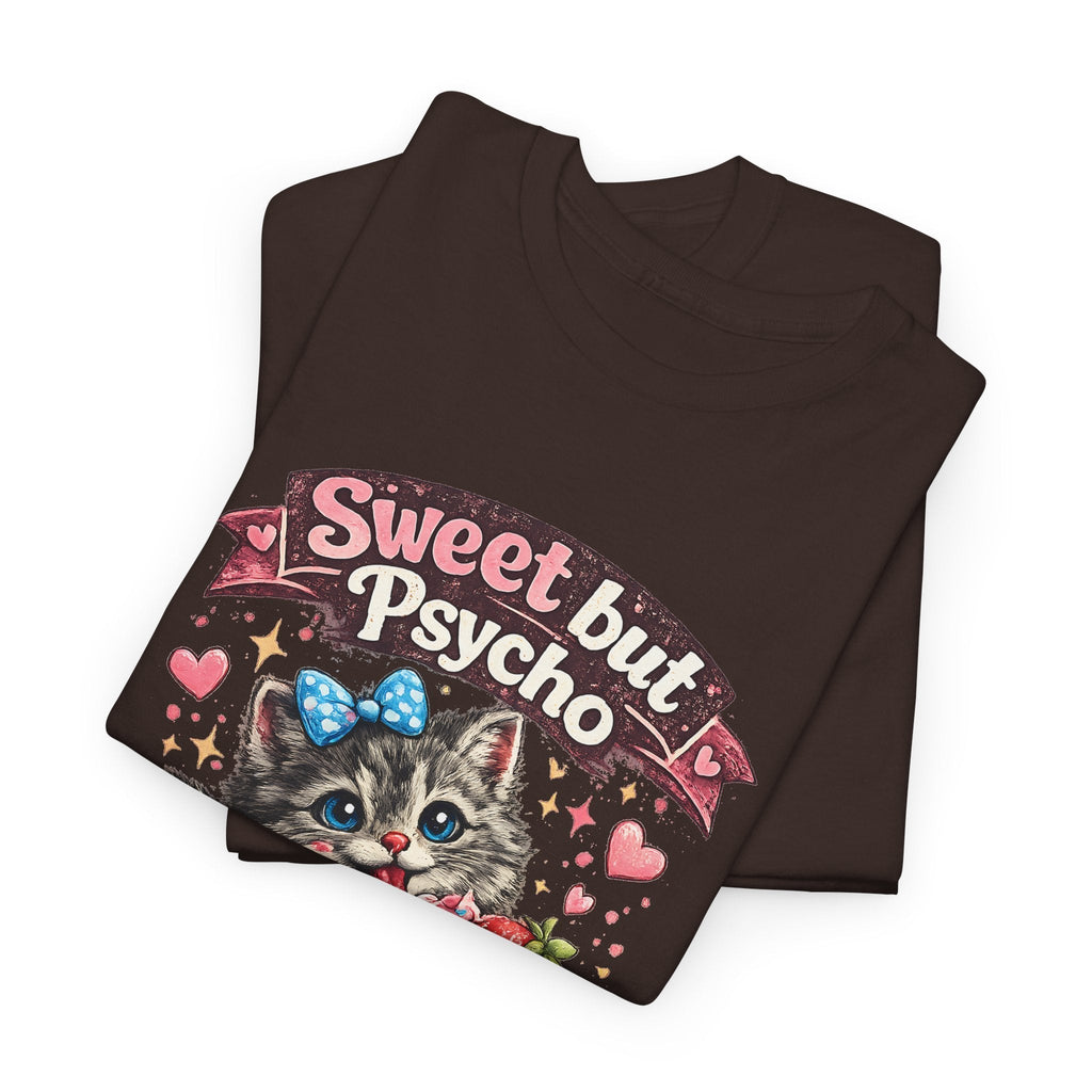 T-Shirt Dolce ma Pazzo – Gatto Kawaii Divertente