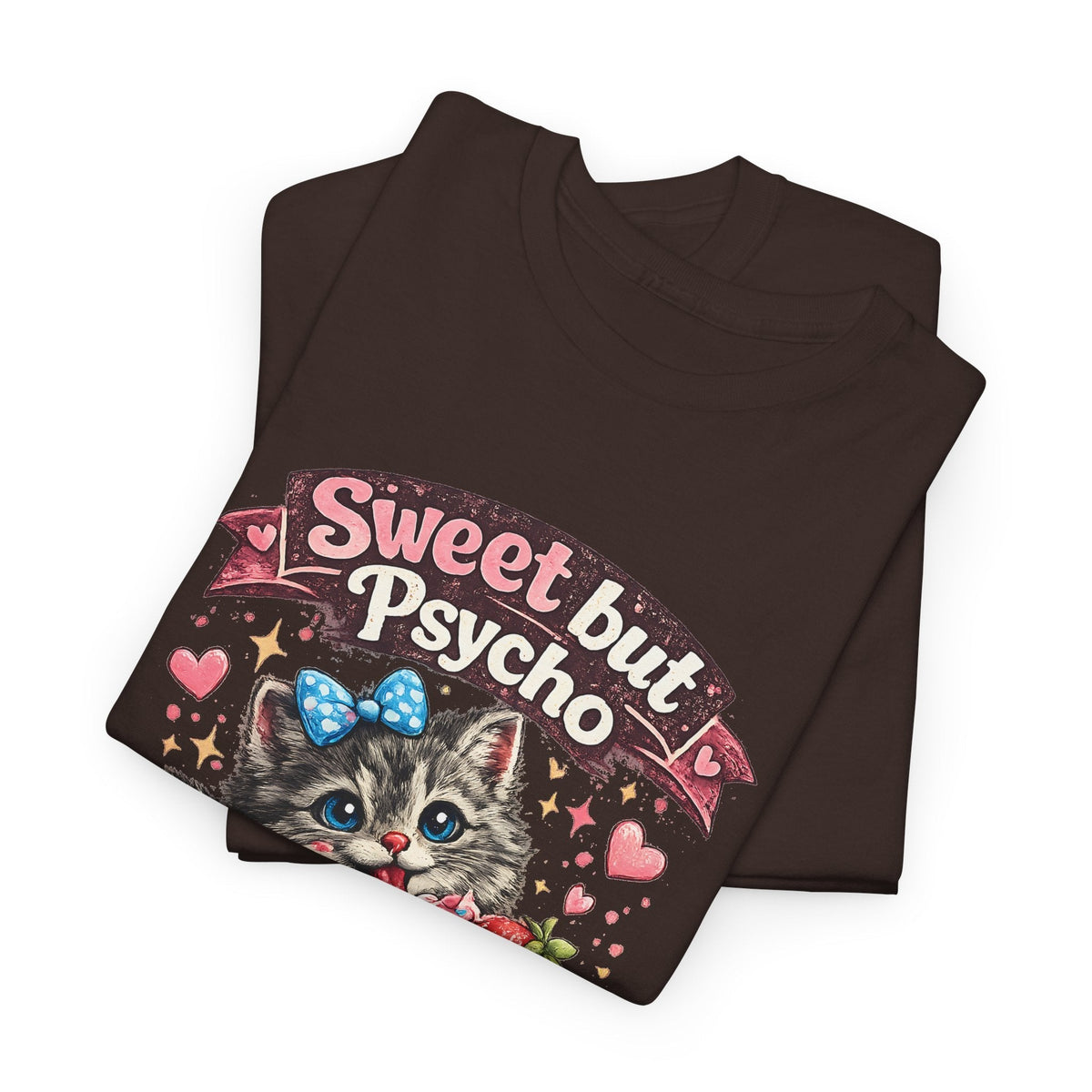 T-Shirt Dolce ma Pazzo – Gatto Kawaii Divertente