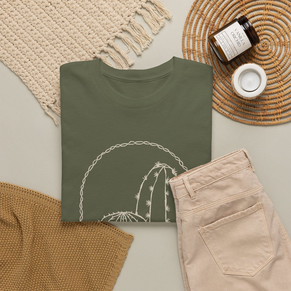 T-Shirt Cactus Minimal – Design Deserto Line Art