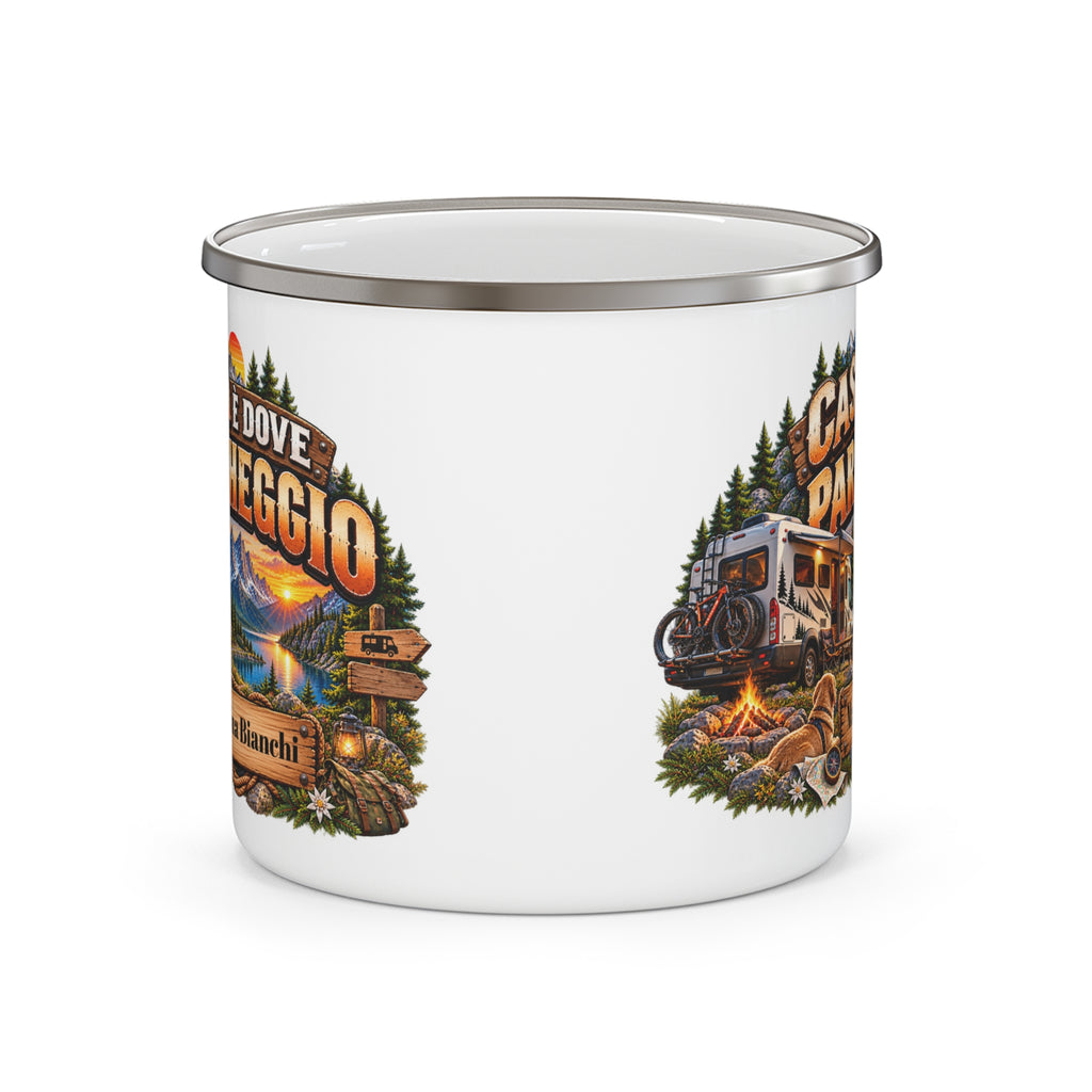 Tazza da Campeggio Personalizzata con Nome – Casa è Dove Parcheggio