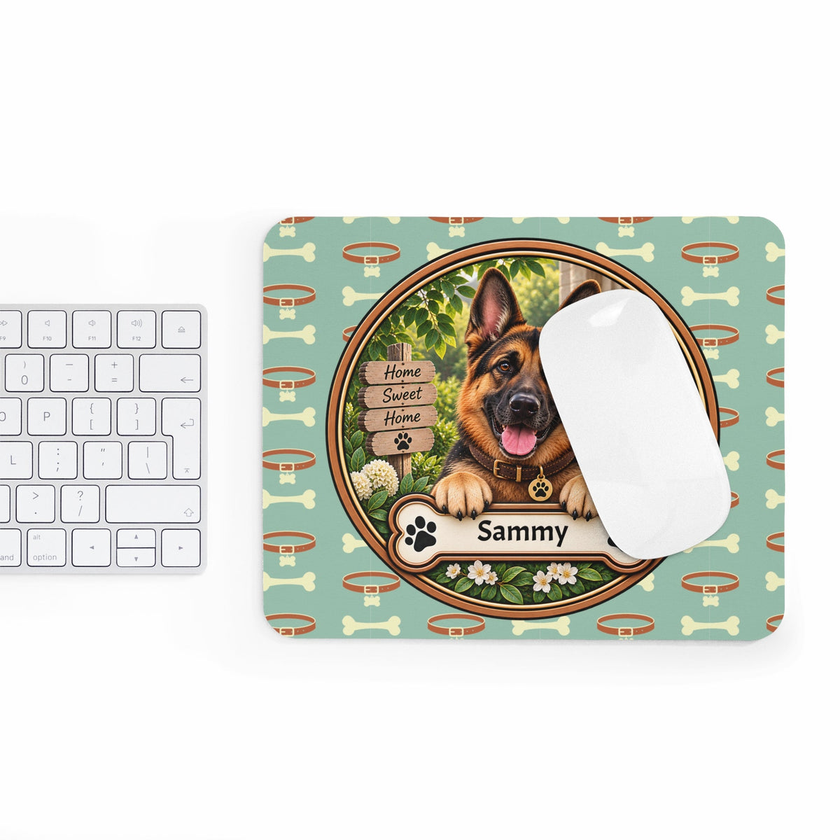 Personalizzato canee-Mousepad con nome – Schäferhund design – Mousepad von MALUX, 23,2 × 19,4 cm