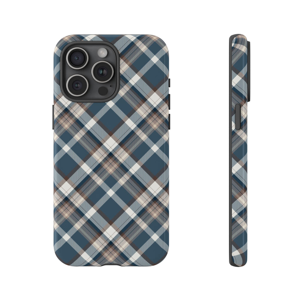 Blaues Karo Cover per smartphone – Cover robusta con klassischem Tartanmuster