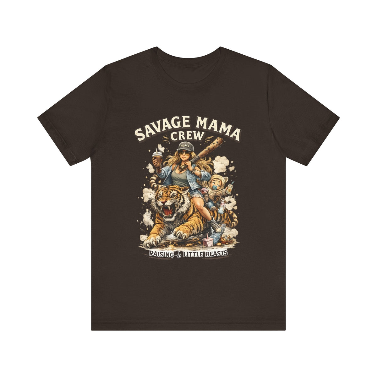 Savage Mama Crew T-Shirt divertente Mama T-Shirt, Starke Mama Grafik-T-Shirt, regalo per coole Mamas