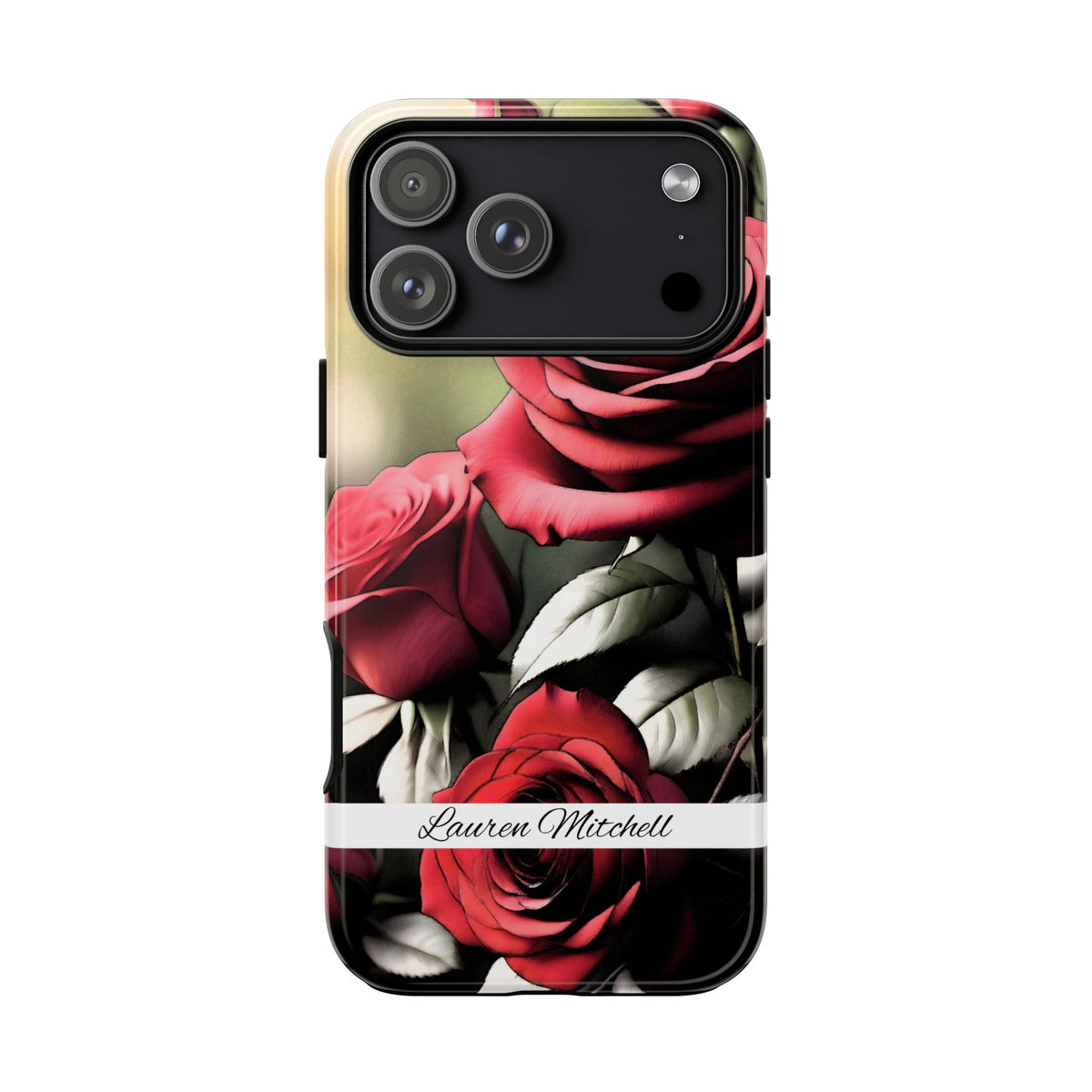 Cover Personalizzata con Nome – Design con Rose Rosse