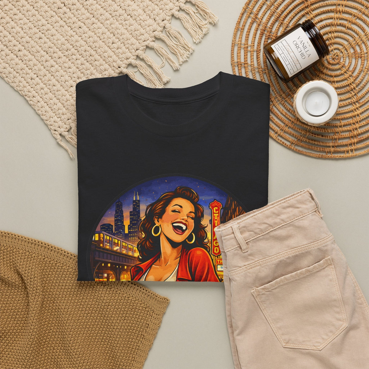 T-Shirt Skyline di Chicago – Design Città Vintage