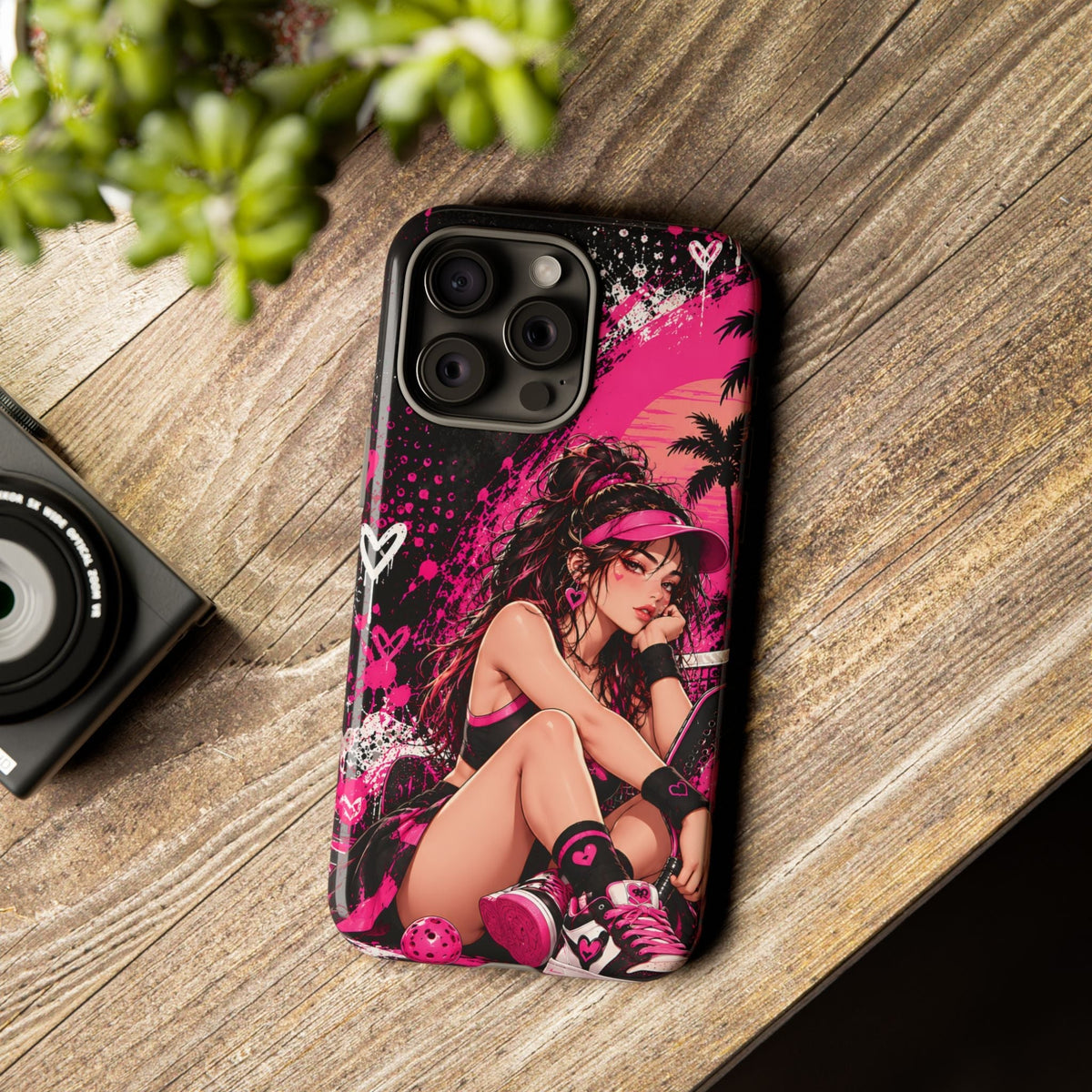 Rosa Grunge-Anime-Girl Cover per smartphone – Cover robusta im Urban-Streetwear-Stil