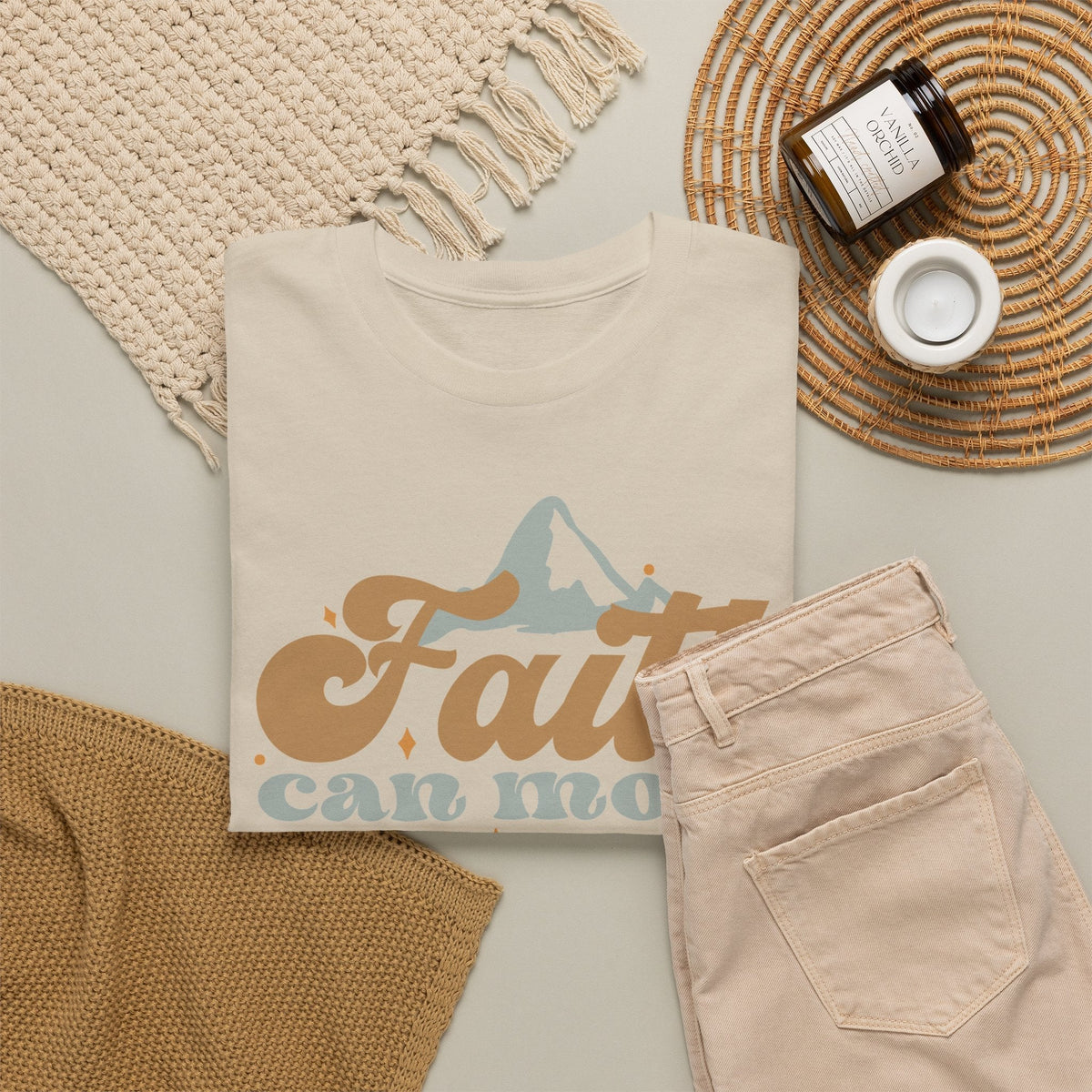 T-Shirt La Fede Muove le Montagne – Design Ispirazionale