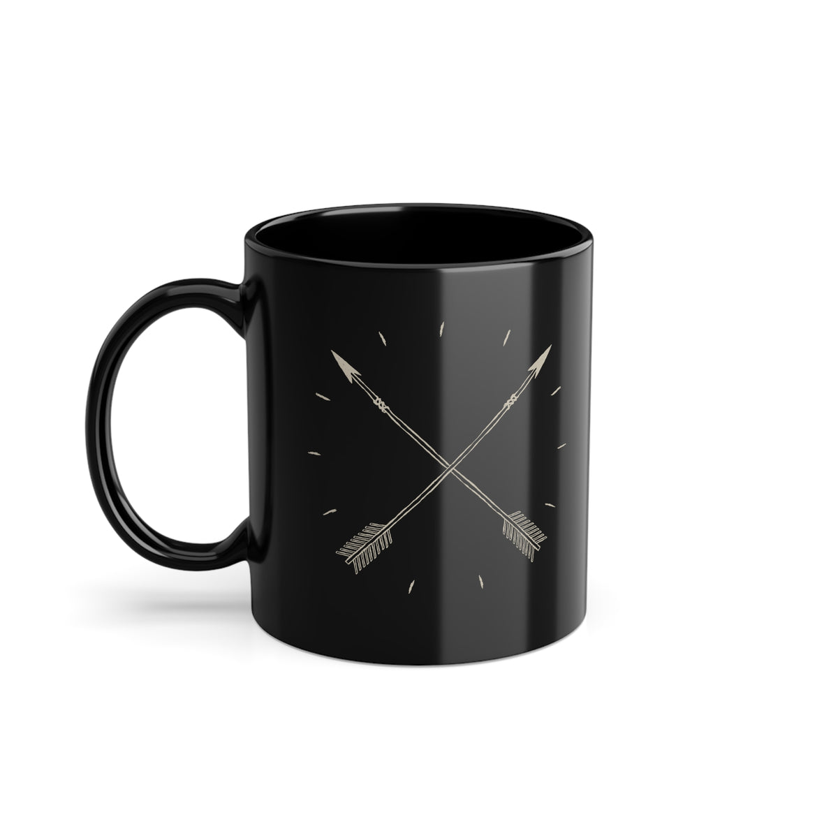 Tazza Nera con Frecce – Design Western Boho 330 ml