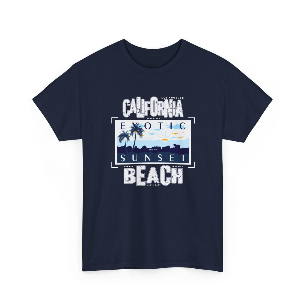 T-Shirt Spiaggia della California – Tramonto e Costa