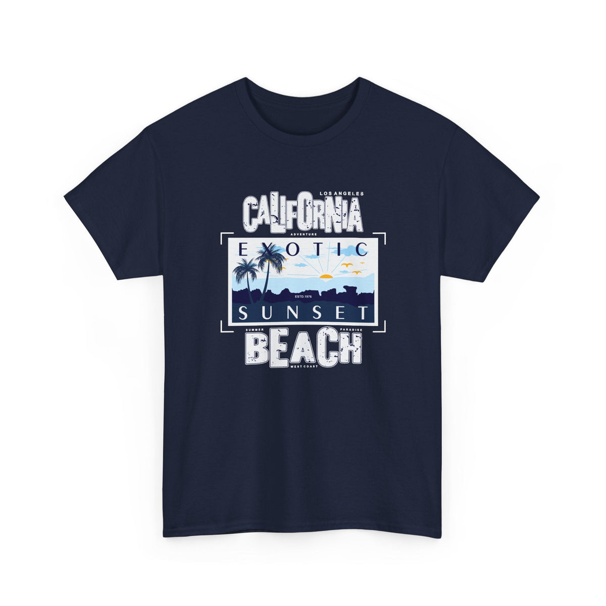 T-Shirt Spiaggia della California – Tramonto e Costa