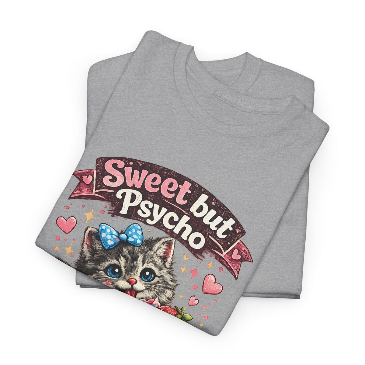 T-Shirt Dolce ma Pazzo – Gatto Kawaii Divertente