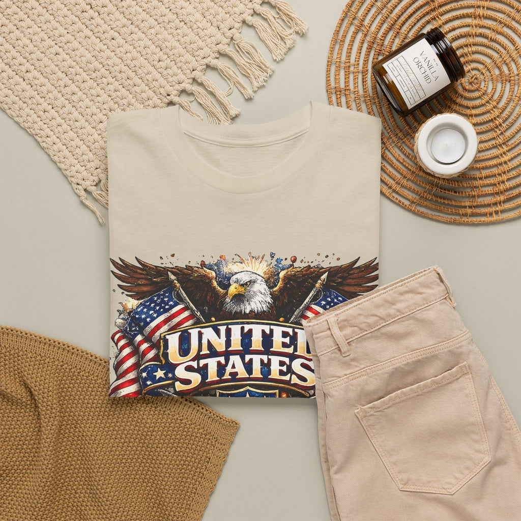 T-Shirt Patriottica USA – Aquila e Bandiera Americana