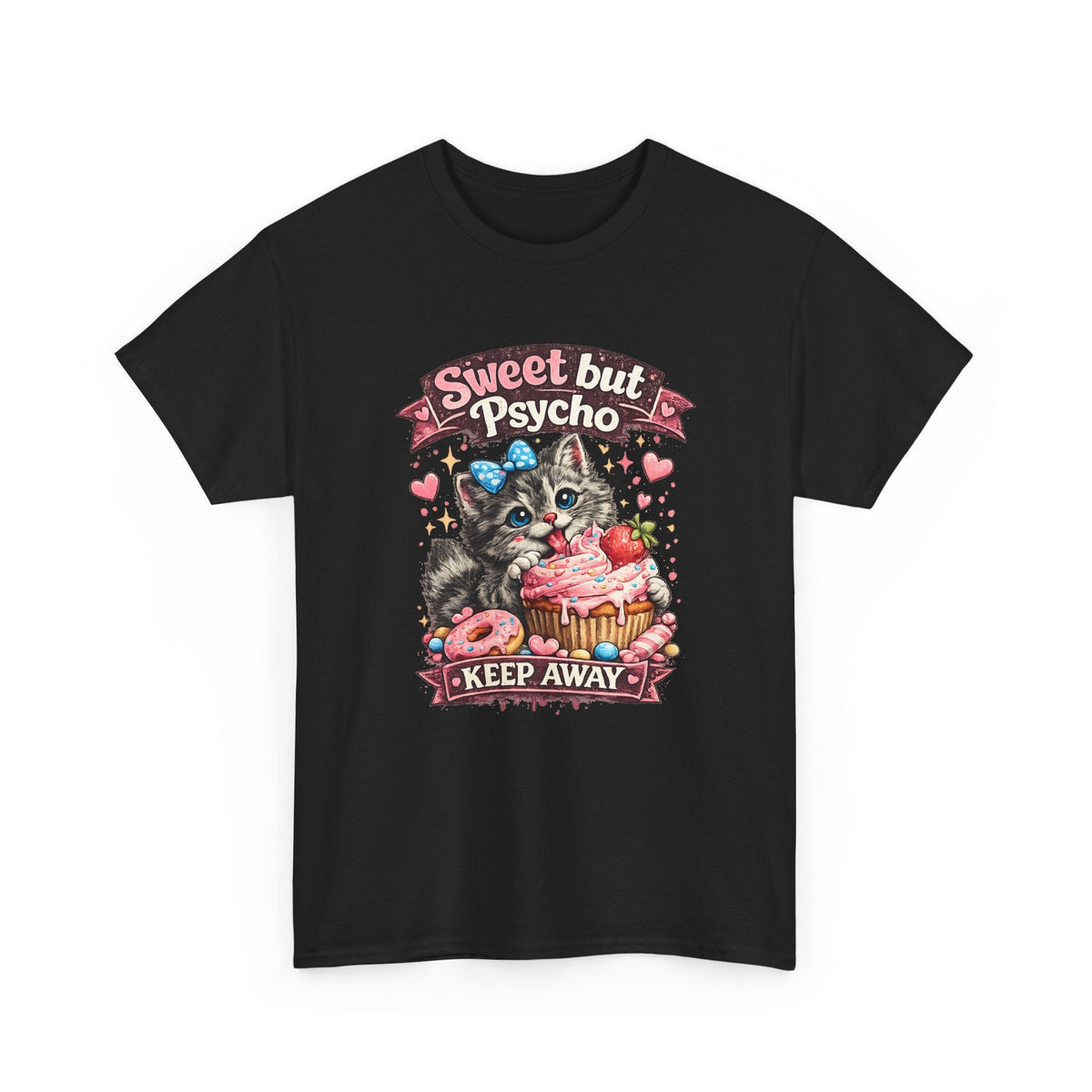 T-Shirt Dolce ma Pazzo – Gatto Kawaii Divertente