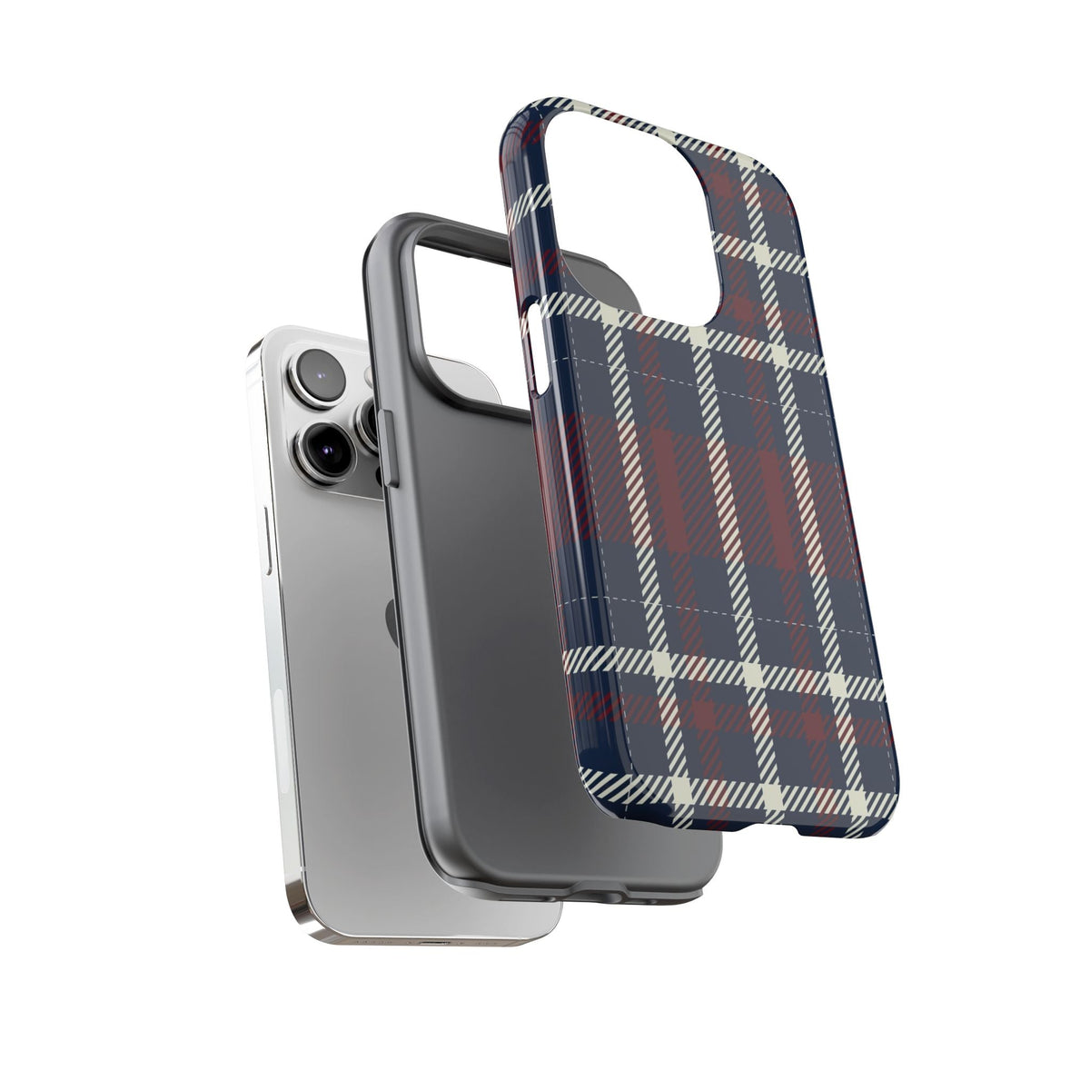 Blu navyes Karo Cover per smartphone – Cover robusta con klassischem Tartan