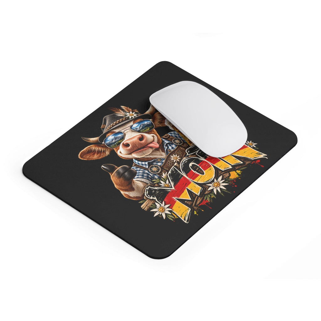 Moin Mousepad – divertente Kuh con Bier – Mousepad von MALUX, 23,2 × 19,4 cm