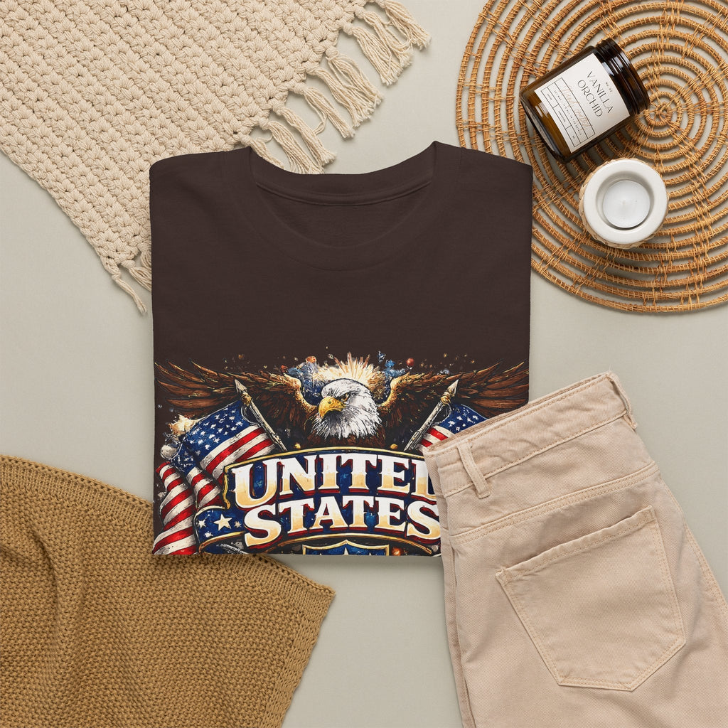 T-Shirt Patriottica USA – Aquila e Bandiera Americana