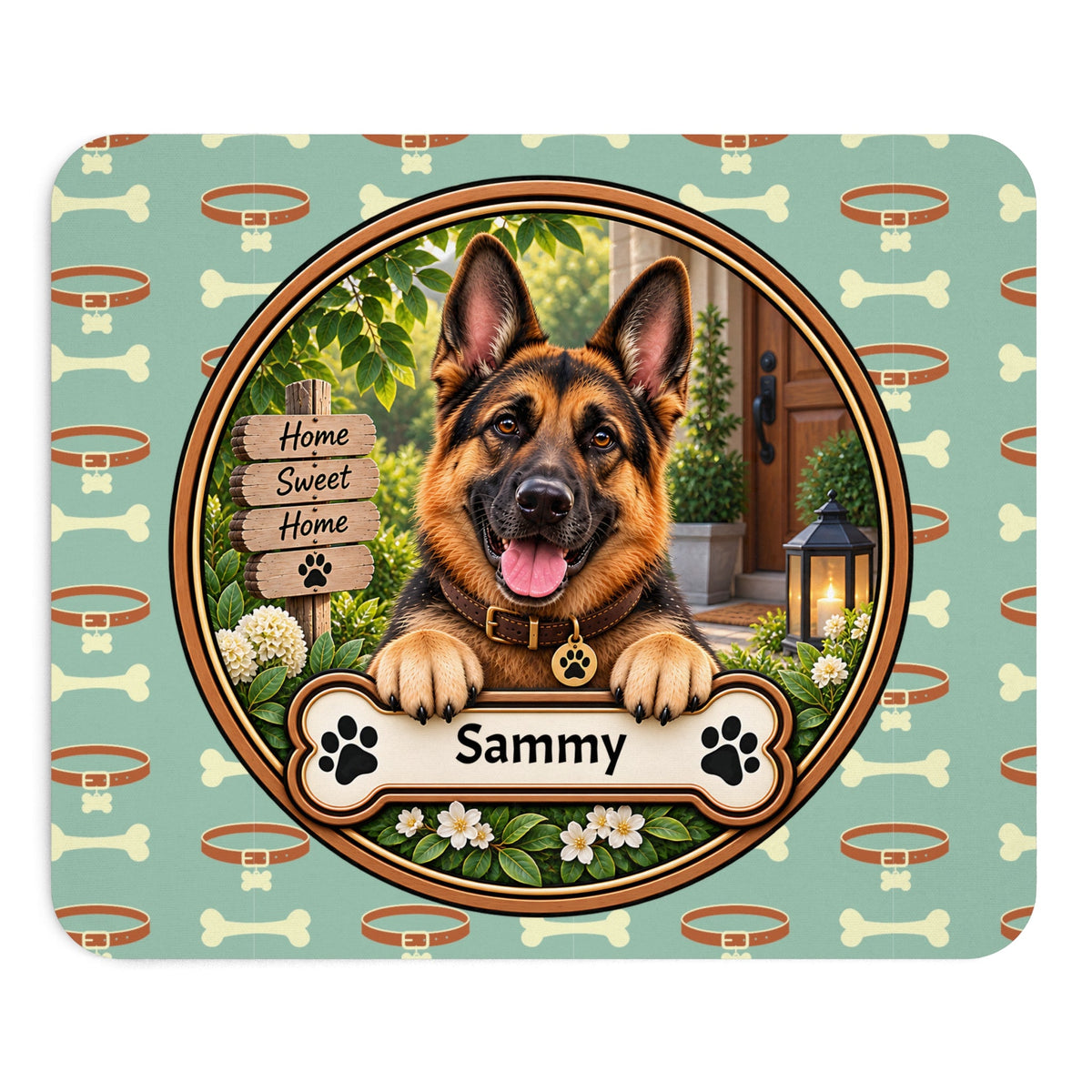 Personalizzato canee-Mousepad con nome – Schäferhund design – Mousepad von MALUX, 23,2 × 19,4 cm