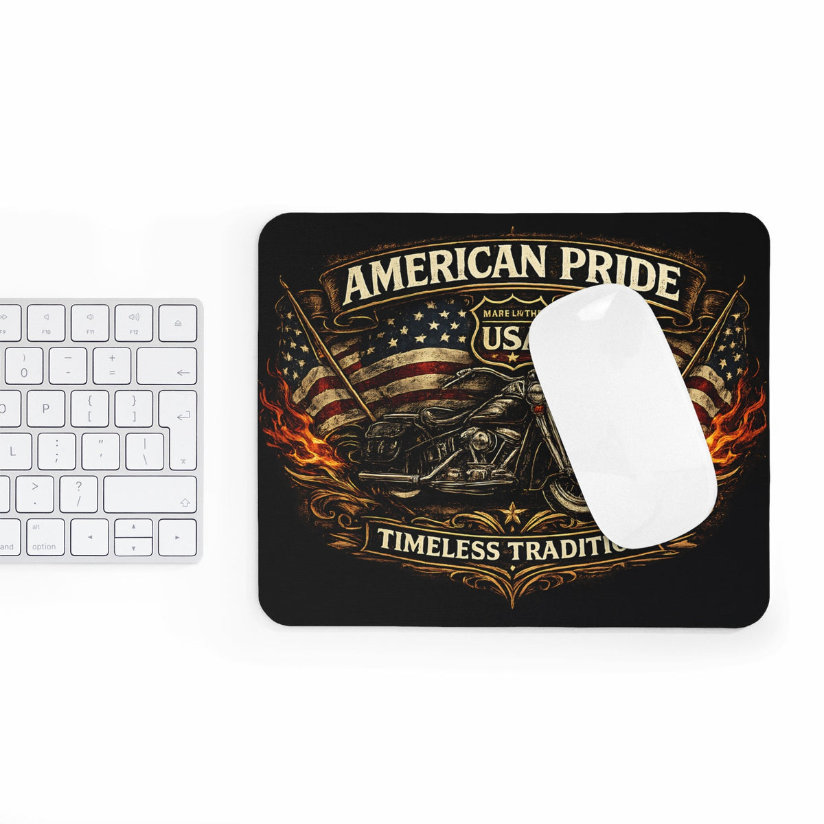 American Pride Mousepad – USA moto Biker design – Mousepad von MALUX, 23,2 × 19,4 cm