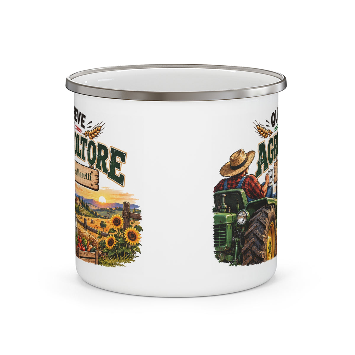 Tazza da Campeggio Personalizzata con Nome – Qui Beve l’Agricoltore