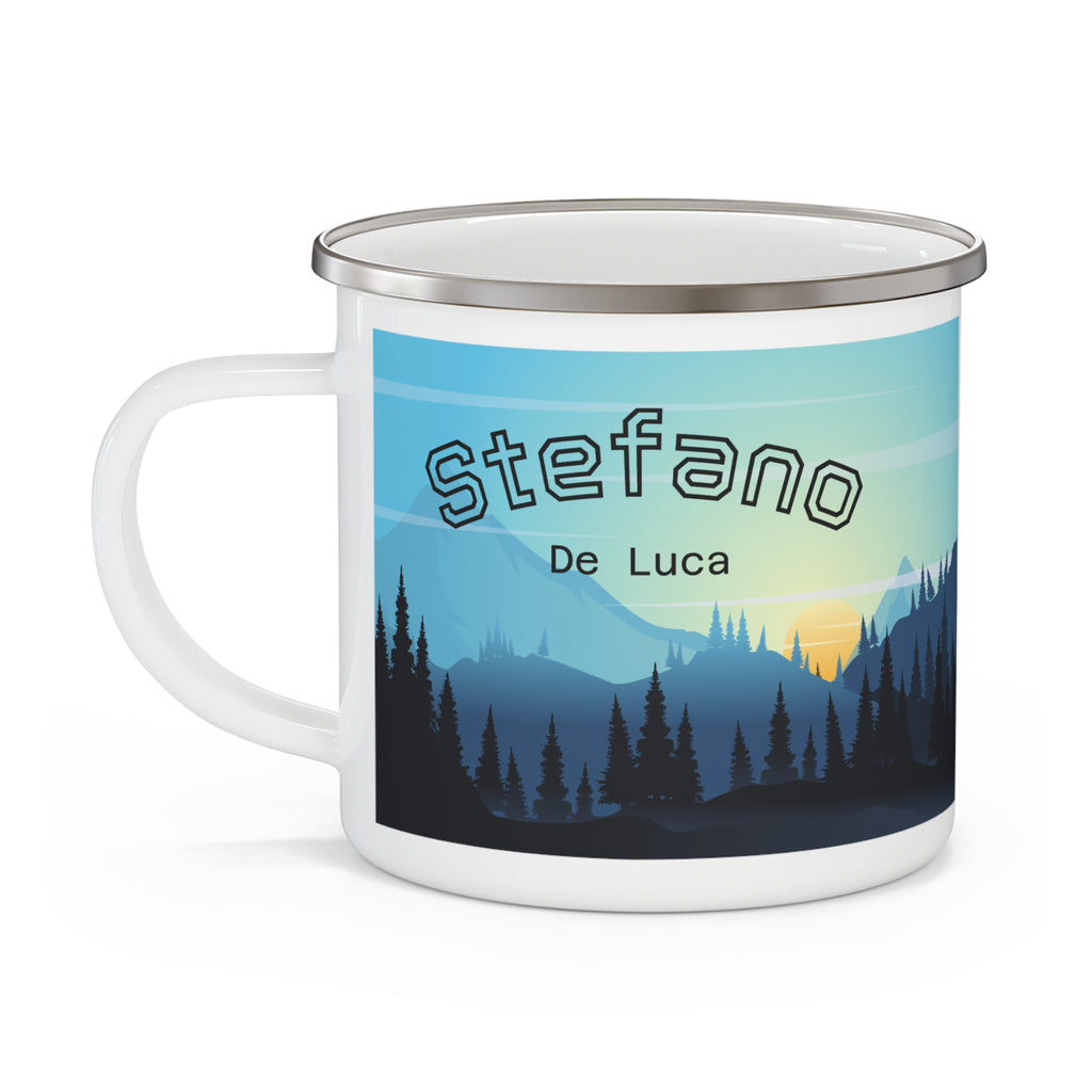 Tazza da Campeggio Personalizzata con Nome – Tramonto in Montagna