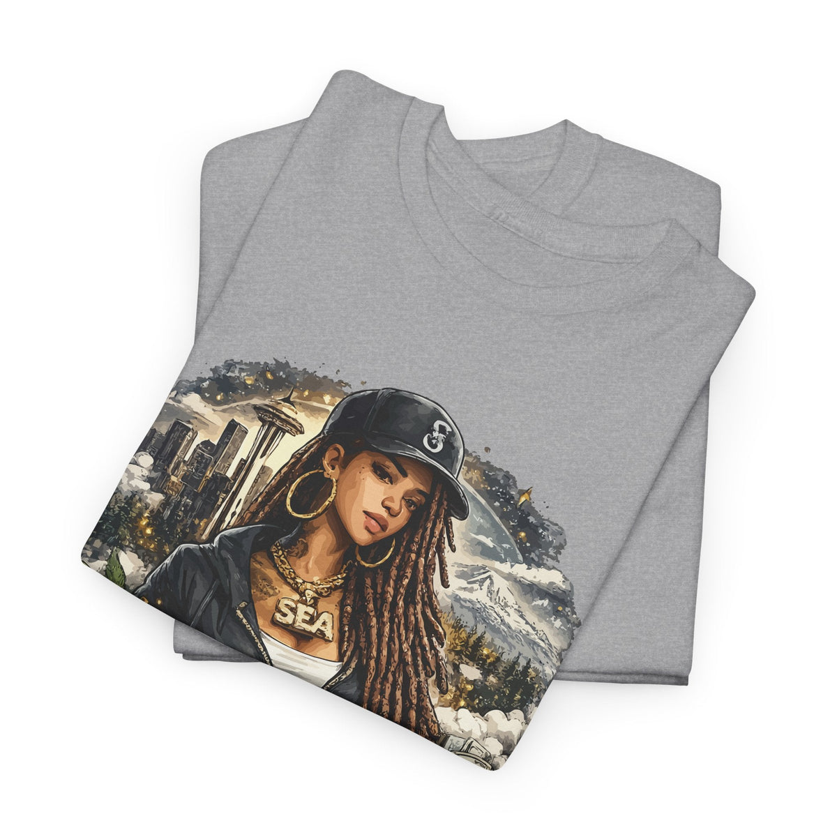 T-Shirt Seattle – Skyline, Caffè e Ritratto Vintage