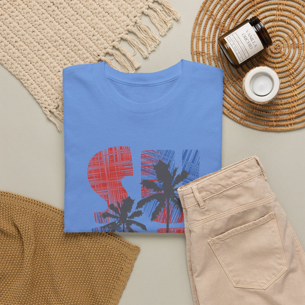 T-Shirt California Surf – Tavola da Surf e Palme Retrò