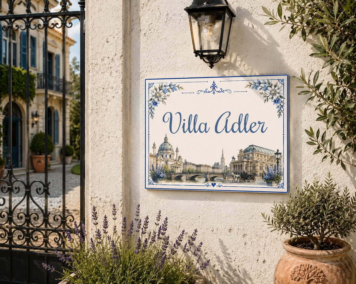 Personalizzato Keramik-Targa per casa 20×25 cm – Klassisch – MALUX