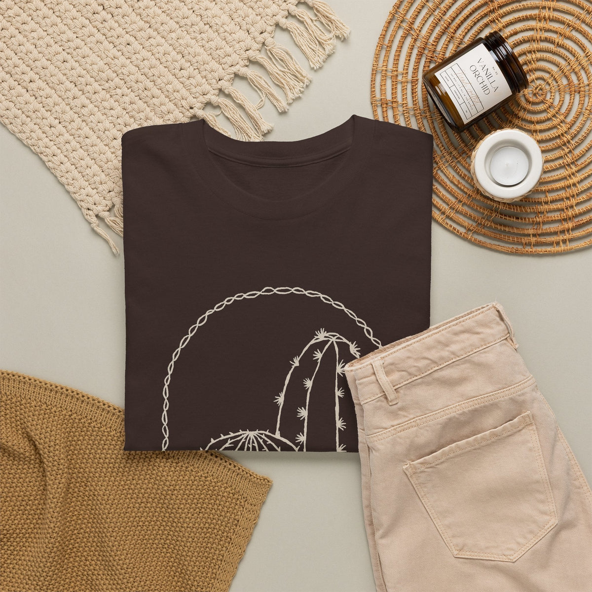 T-Shirt Cactus Minimal – Design Deserto Line Art